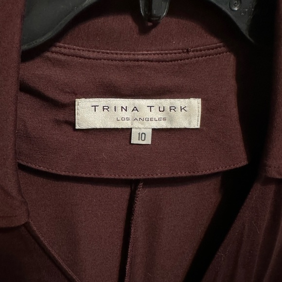 Trina Turk Wrap Dress - Size 10 - Maroon - Picture 1 of 3